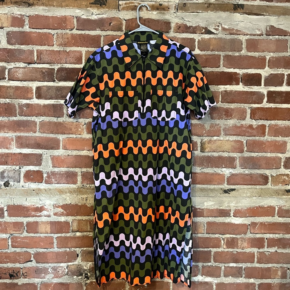 Nooworks Work Dress in Ditto Wave pattern